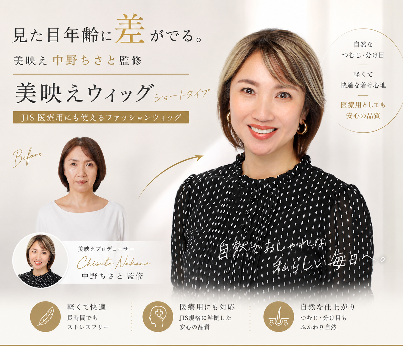 美映え シリーズ 中野ちさと監修の大人向け美容 アイテム ウィッグ
